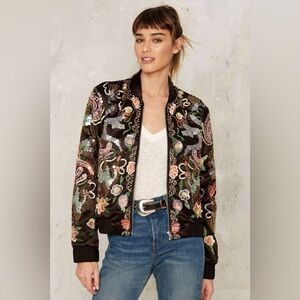 Nasty Gal Collection Tina Embellished Bomber Jacket NWOT